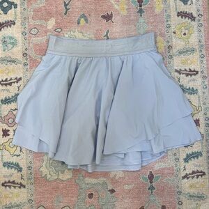 Blue High-Low Tiered Skater Skirt